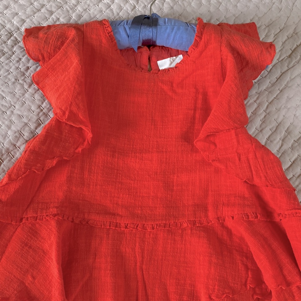 Anthropologie Red Ruffle Tank Top - Picture 5 of 9